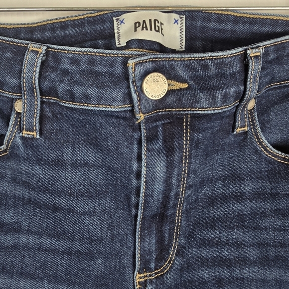 PAIGE Women's Midnight Blue Verdugo Ankle Jeans Raw Hem Size 30 - Picture 6 of 14